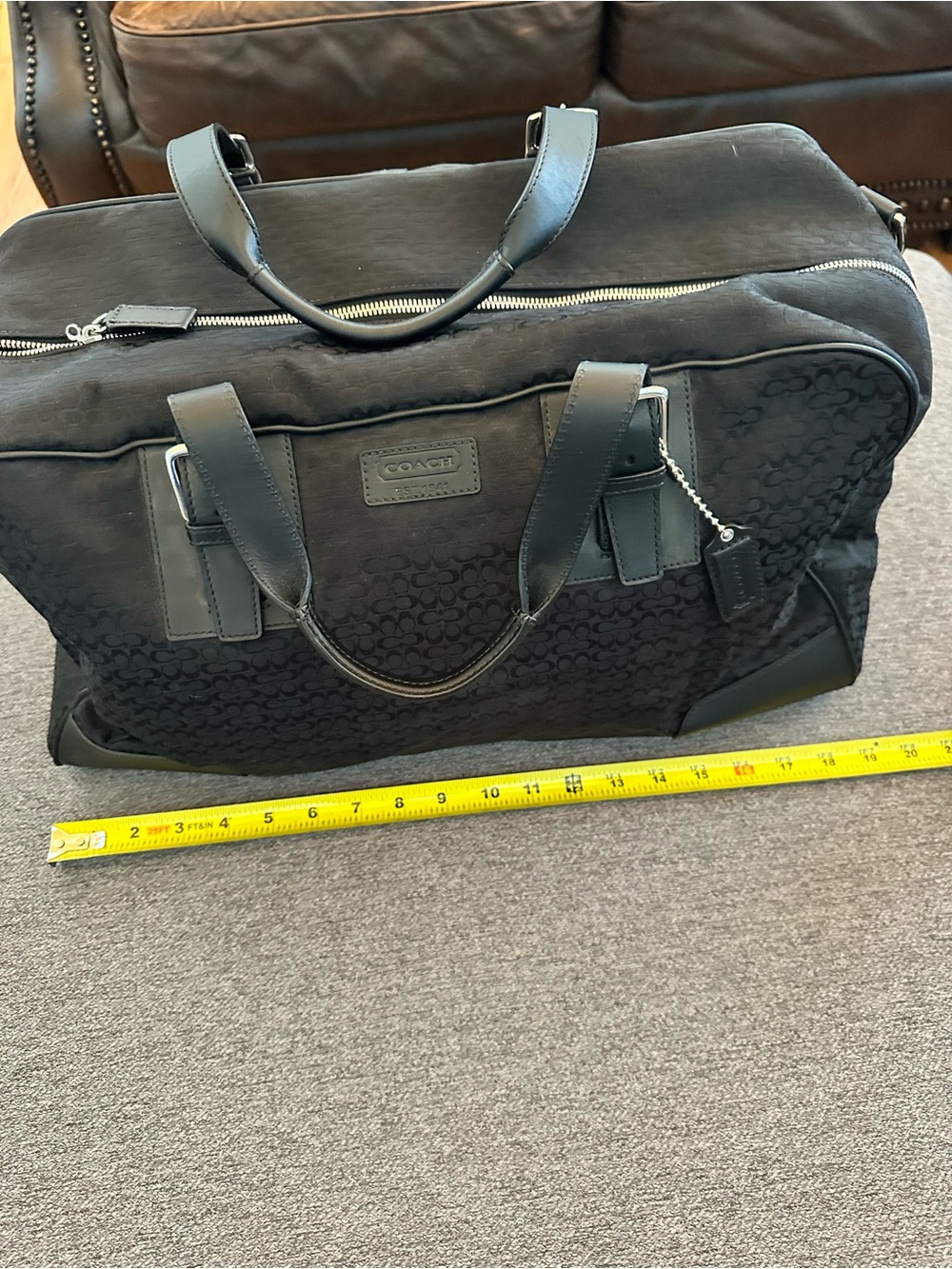 Coach Black Signature Canvas Duffel Bag - Picture 6 of 8
